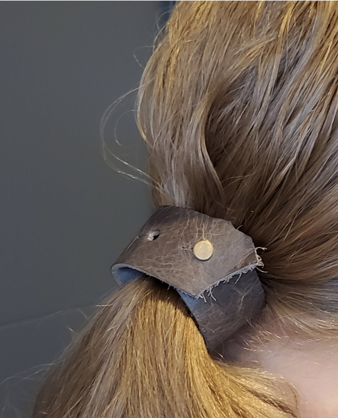 Ponytail leather hair cuff